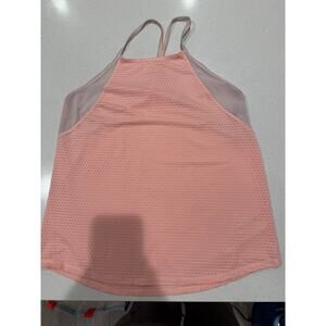Athleta Chi Mesh Train Tank in Peach and Gray Size S